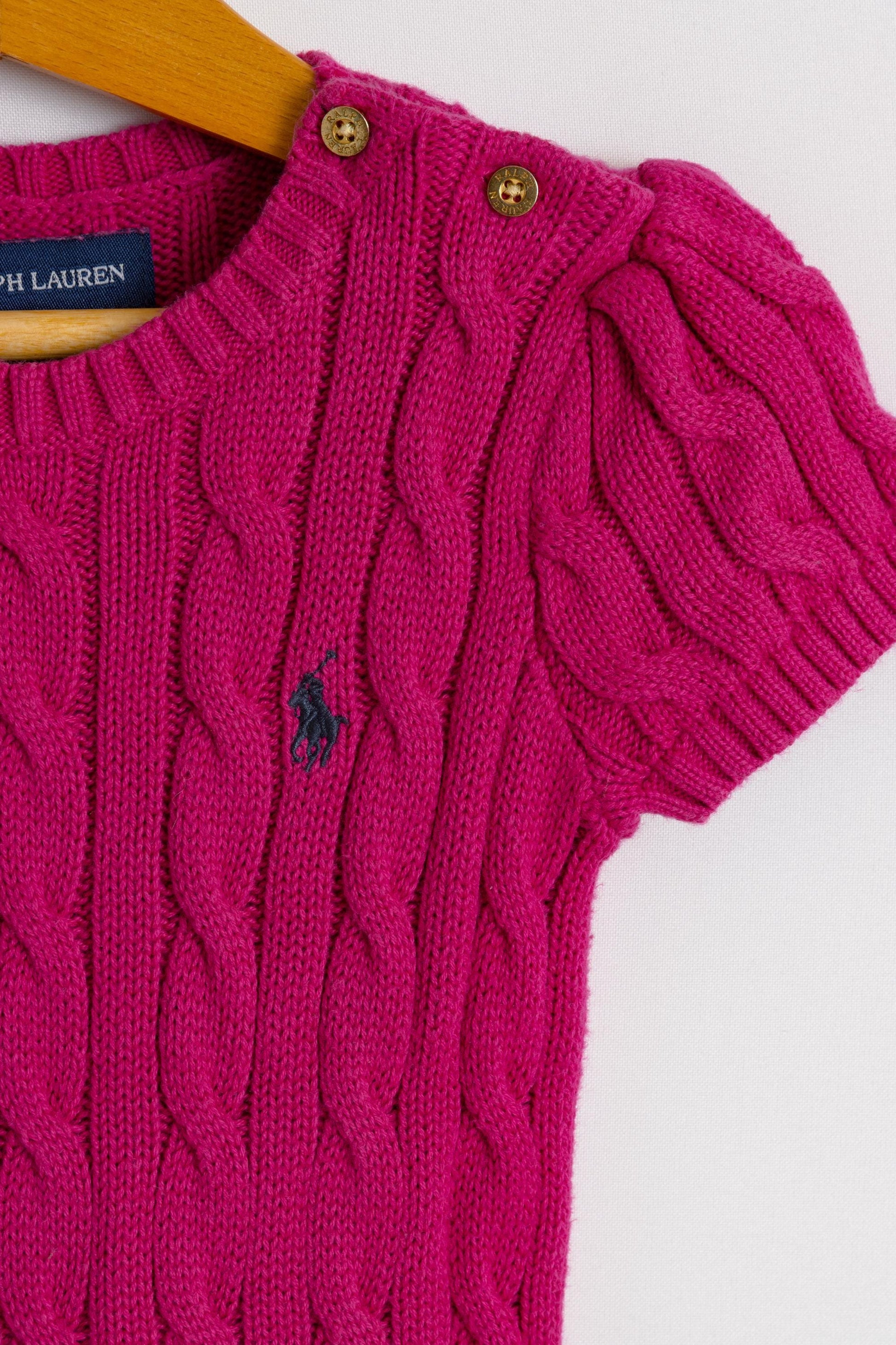 Ralph Lauren Kids Knitted Mini Pink Dress for Girls size 2T Years