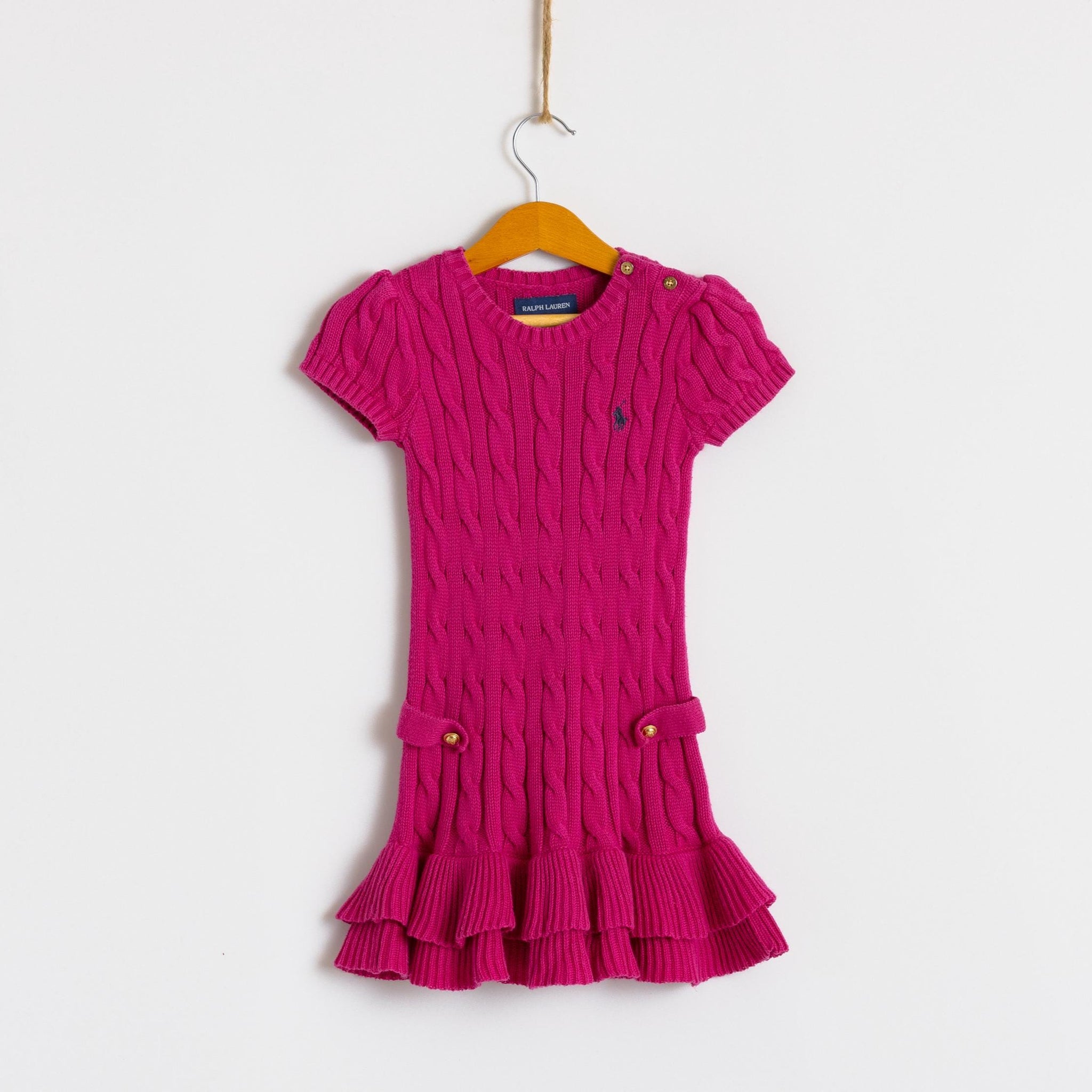 Ralph Lauren Kids Knitted Mini Pink Dress for Girls size 2T Years