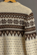 70s Vintage Denmark Knitwear Abstract Ornament Wool Jumper Sweater/ Vintage Woman Fair Isle Wool Sweater size Medium