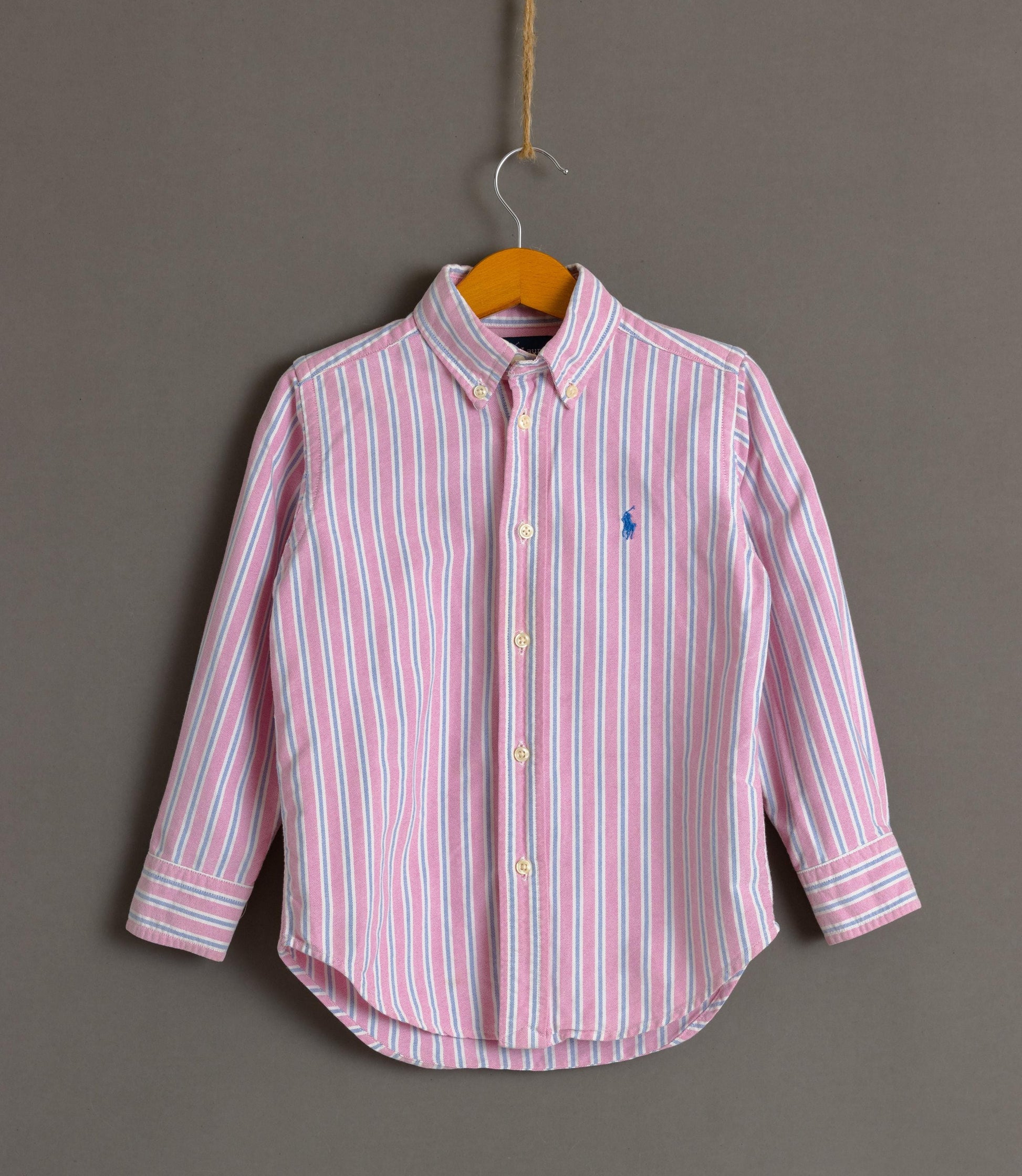 Kids Ralph Lauren Pink Striped Shirt for a boy 4/4T/ Preschool Clothing/ Little Boy Shirt