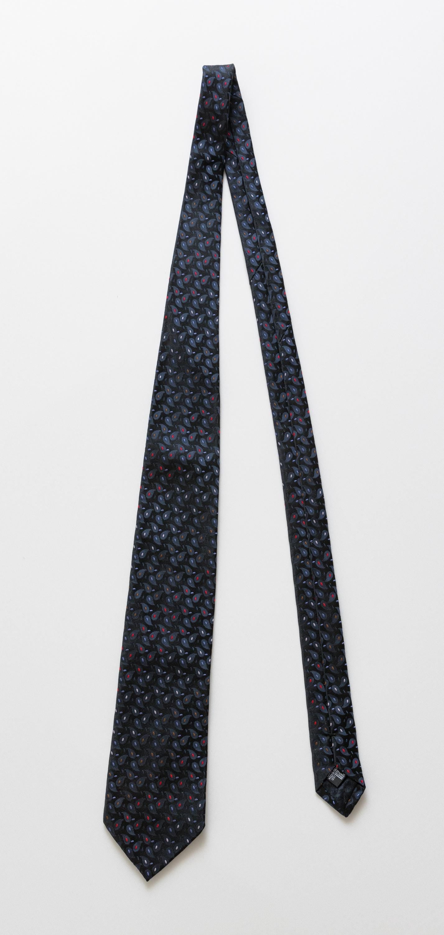 Giorgio Armani Tie abstract pattern leaves print necktie retro beautiful luxury gift for men accessories silk 90s style men's