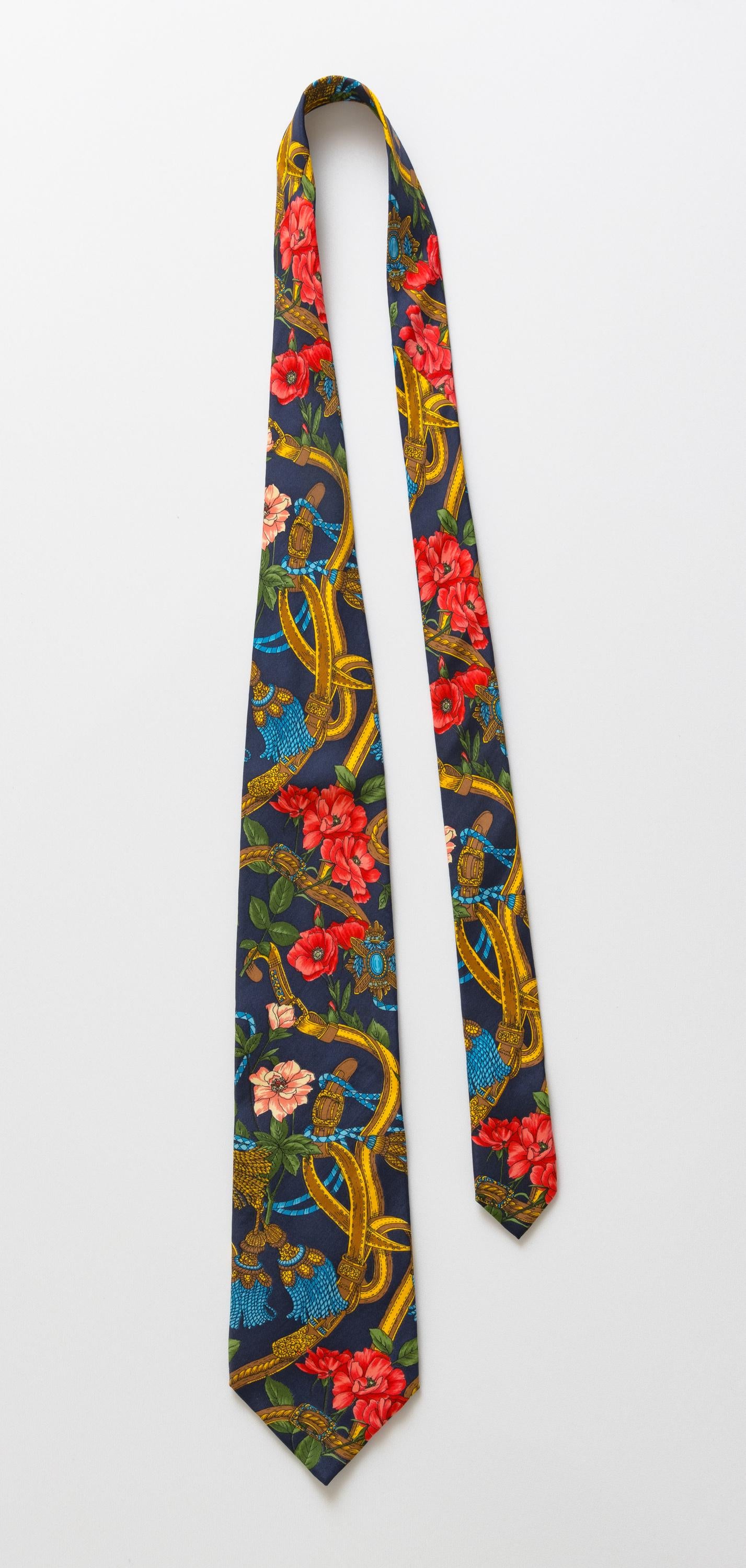 vintage KENZO HOMME Tie abstract floral pattern flowers print necktie retro beautiful luxury gift for men accessories silk 90s style men's