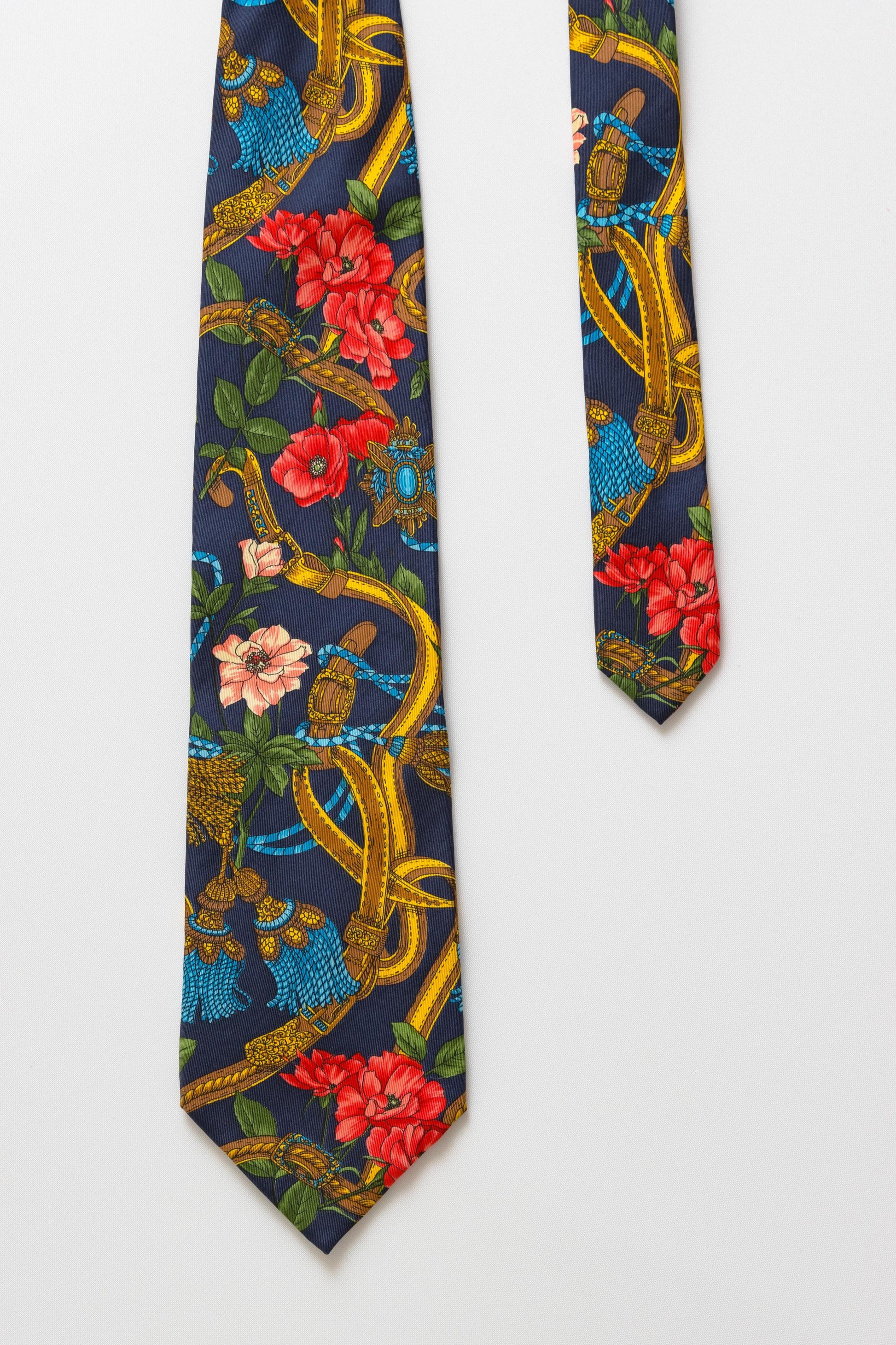 vintage KENZO HOMME Tie abstract floral pattern flowers print necktie retro beautiful luxury gift for men accessories silk 90s style men's