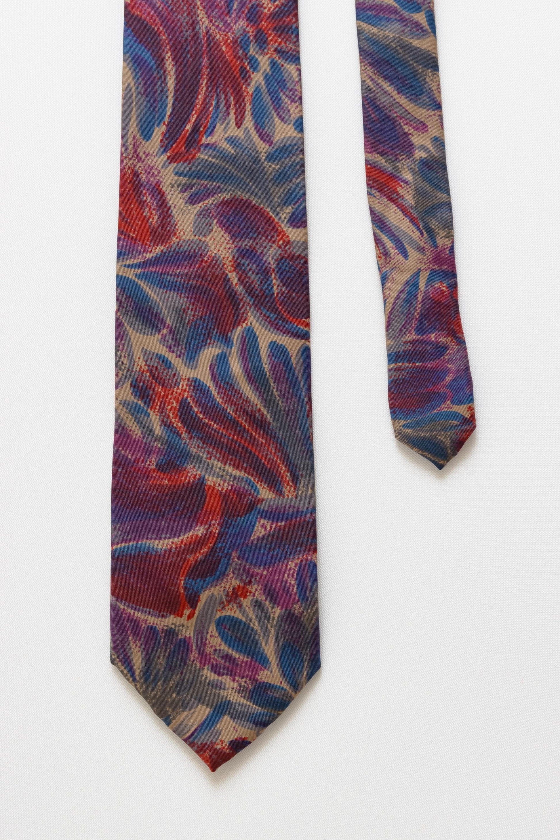 vintage made in Italy Tie abstract pattern print necktie retro beautiful luxury gift for men accessories silk 80s style men's