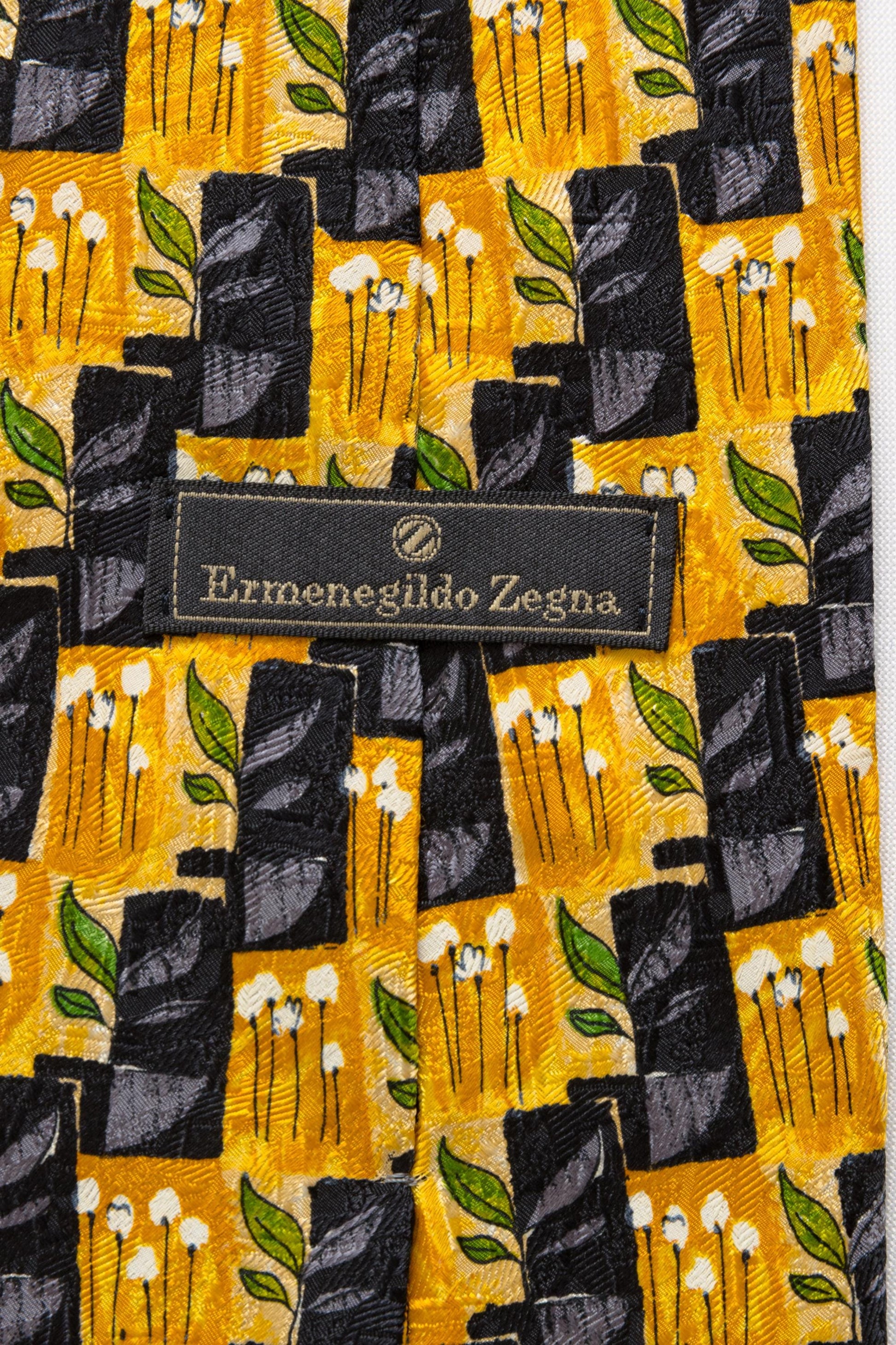 Ermenegildo Zegna Men's Multicolor Silk Floral Cravatte Tie Made in Italy leaves print necktie gift for men accessories silk 90s style men's