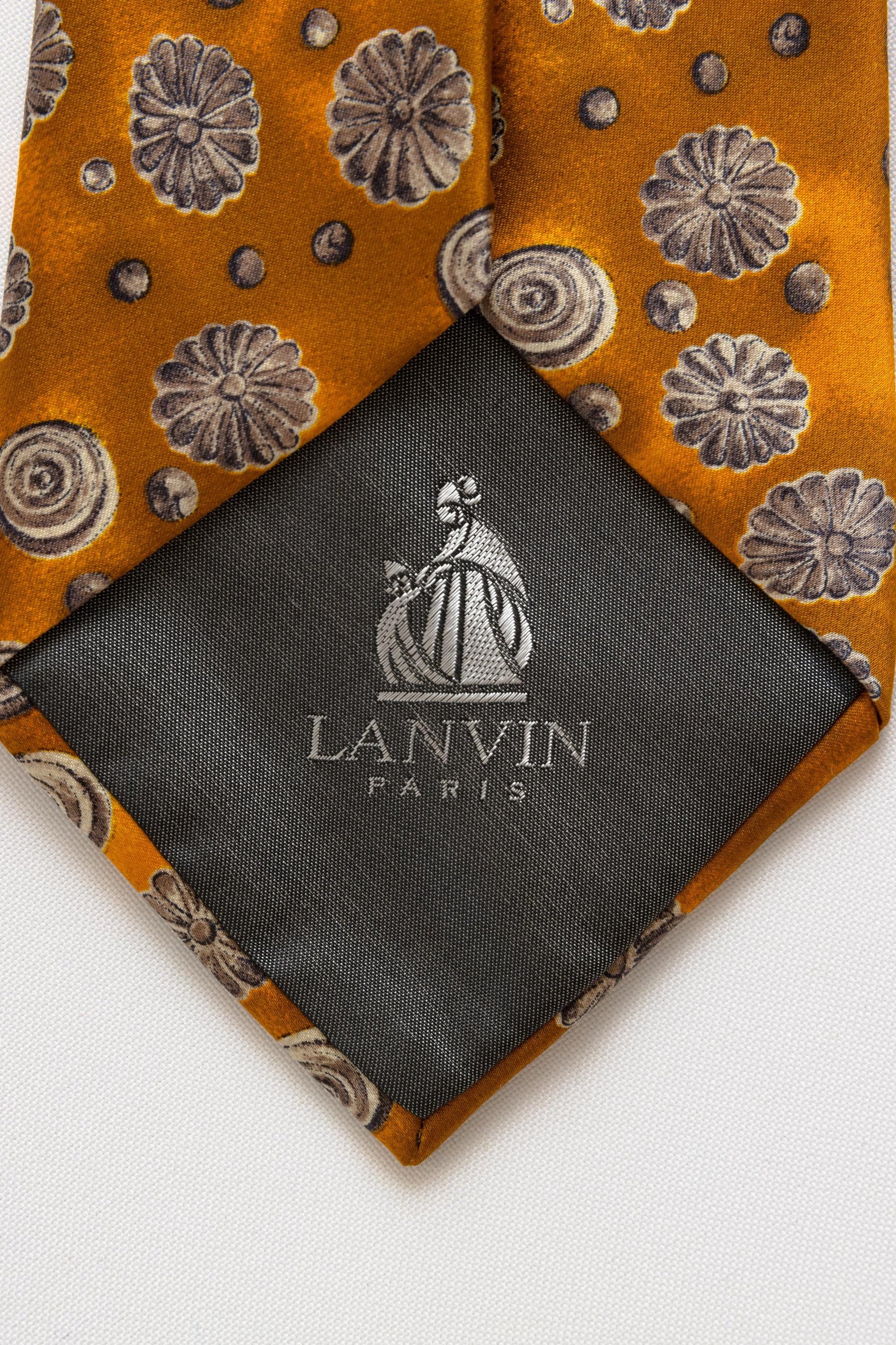 Vintage Lanvin made in France Tie abstract pattern print necktie retro beautiful luxury gift for men accessories silk 90s style men's