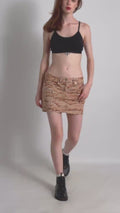 Y2K Women's ISABEL MARANT Beige Abstract Pattern Corduroy Skirt Pink Size 40