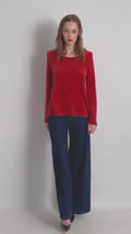 Sonia Rykiel Sweatshirt -Orange Velvet -Fit S / M- UK 8 / 12