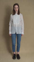 90s Vintage Ralph Lauren White Logo Long Sleeve Buttons Up Woman Shirt in 8 size/ Vintage Ralph Lauren White Woman Shirt