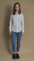 90s Vintage Ralph Lauren White Logo Long Sleeve Buttons Up Woman Shirt in 2 size/ Vintage Ralph Lauren White Woman Shirt