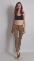 Polo Ralph Lauren Beige Pants Vintage 00s Classic Skinny Pants Skinny Leg Mid Rise Bell Bottoms Small