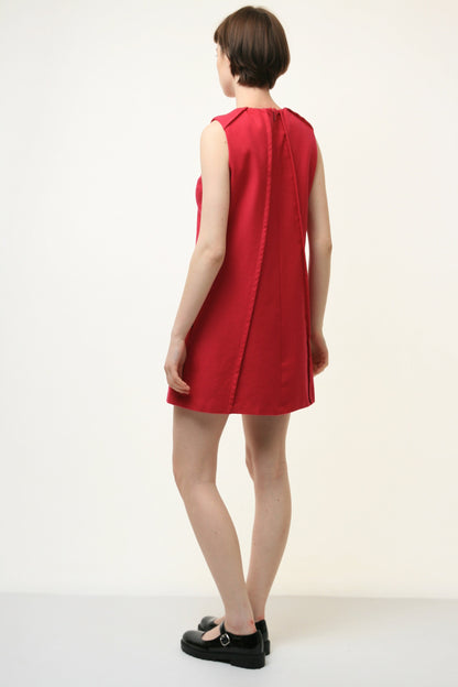 00s Vintage Reine Wool Red Mini A Line Mini Length Warm Dress size S Small 3986/ Vintage Small Red Wool Dress/ Y2k Dress